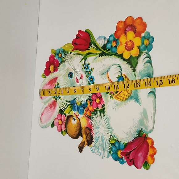 Vintage Easter Bunny Die Cut Paper Decoration USA - Picture 4 of 4
